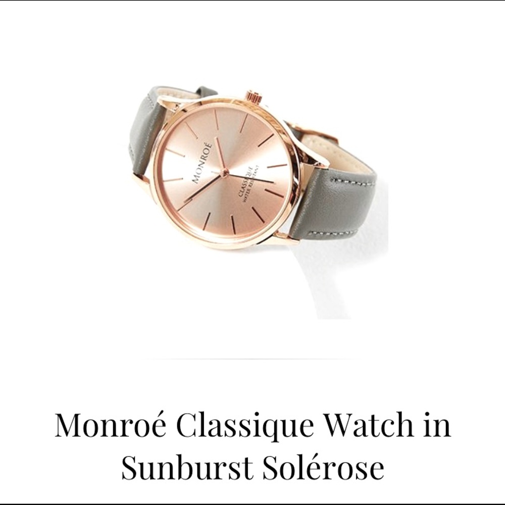 Classique rose gold watch with genuine leather gray strap 🔸